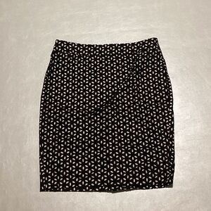 NWT LOFT Black and Cream Eyelet Pencil Skirt